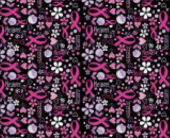 Breast Cancer Awareness Navy/Pink Fabric Bows